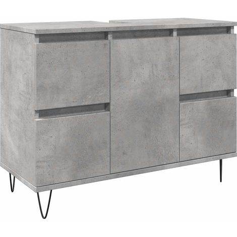 Mueble de baño madera de ingeniería gris hormigón 80x33x60 cm vidaXL (1/5)