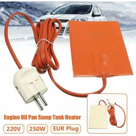 Chauffage de moteur de voiture en silicone - 250 W - Chauffage de moteur de voiture - Chauffage de moteur en silicone pour réservoir d'eau - Éléments chauffants (1/4)