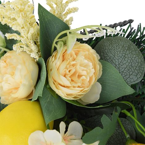 Set de 3 branches de faux olivier citronnier suspendu avec fleurs de renoncule lumineuses artificielles pour décoration printanière (1/5)