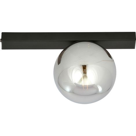 Lampada a Soffitto Fit, Acciaio verniciato a polvere, Vetro, Nero, Grigio, 30x17x14 cm