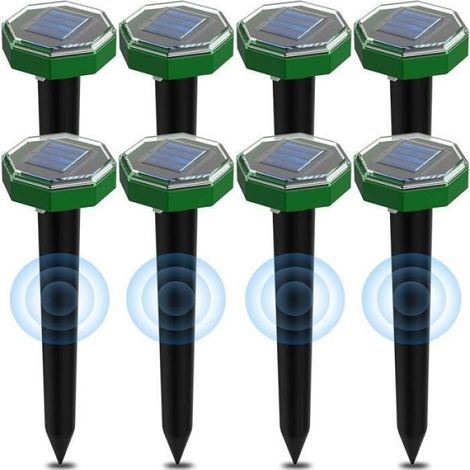Repulsif À Taupes - Ultrason Solaire IP65 - Pour Jardin Extérieur - 8 Pièces (1/4)