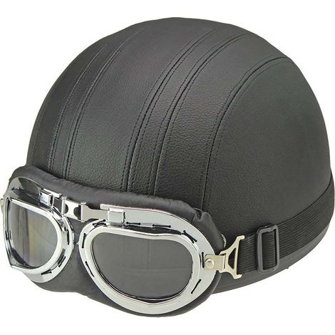 Casque Moto Homme Femme Unisexe Open Face Demi Visière Protection Lunettes Sécurité (1/5)