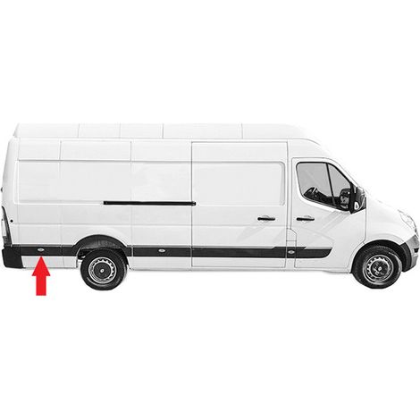 Moulure latérale arrière droite noire long Renault Master 3 depuis 2010