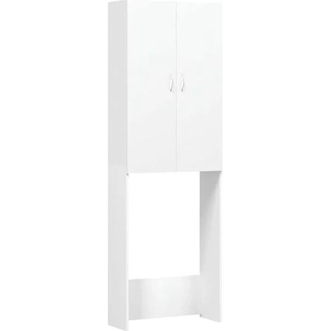 Meuble pour machine à laver, blanc, 64 x 25,5 x 190 cm (1/5)