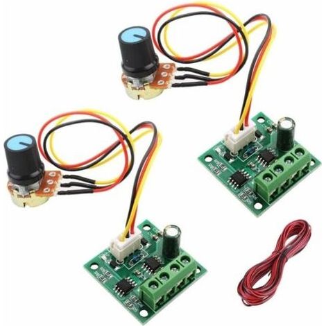 Contrleur de vitesse de moteur PWM 1.8V 3V 5V 6V 12V 2A, contrleur de vitesse DC 12v, commutateur de potentiomètre de contrleur de vitesse de moteur 1803BW 2 pièces (1/5)