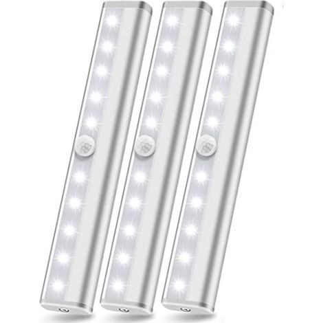 Kabellose LED-Lichtleiste mit 10 LEDs und Bewegungserkennung, Reinweiß