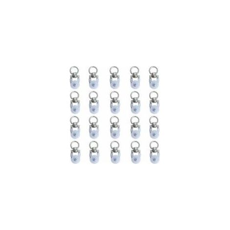 Lot de 20 roulettes pour tringle à rideau, poulies silencieuses, pour double rideau de fenêtre Crezuo (1/4)