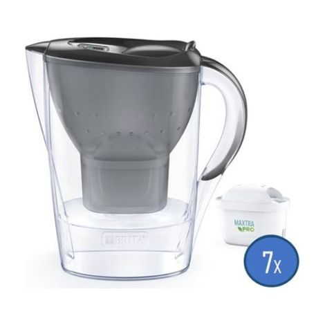 Carafe filtrante Brita Marella Graphite + Pack de 6 filtres à eau Brita Maxtra Pro All in 1 Blanc