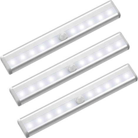 Paquete de 3 luces nocturnas recargables por USB con sensor de movimiento magnético de 10 LED,fotocélula crepuscular (1/4)
