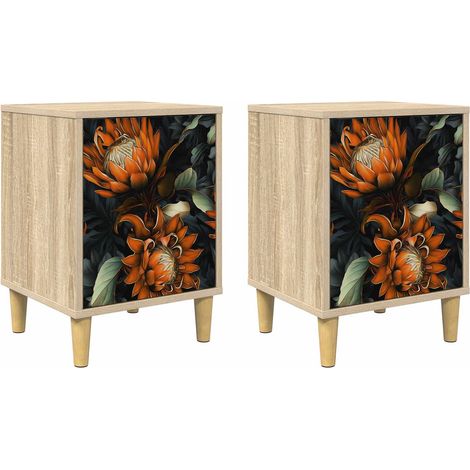 Maison Exclusive - Armadio da Notte LOCHEM 2 pz Rovere Sonoma 36 x 33 x 50 cm (1/5)