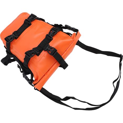 Sacoche de pare-chocs de moto résistante à l'eau, grande capacité, antidérapante, en PVC, pour cadre latéral et barres de protection, orange. (1/5)