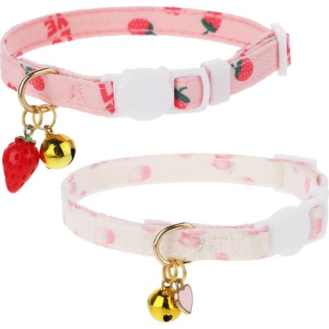 2 Stück Katzenhalsband mit Sicherheitsverschluss, Abreißbares Katzenhalsband Reflektierende Katzen Halsbänder verstellbares Cat Collar süßes Kätzchenhalsband ideal für Katzen (1/5)