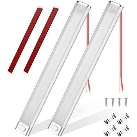 LAN Barre de Lumière Intérieure à LED, 2PCS 12V 30cm Barre Lumineuse Intérieure 120LED avec Interrupteur on/Off, 1600LM Blanche Barre de Bande Lampe pour Voiture/Camion/Camping-Car/Bateau/Van (1/5)