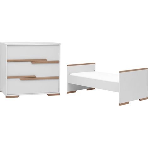 Lettino evolutivo e fasciatoio Pinio Snap Bianco e legno