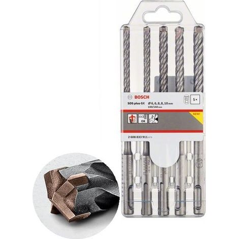 Bosch PRO SDS plus-5X Hammerbohrer-Set, 6/6/8/8/10 mm, 5-tlg. (1/2)