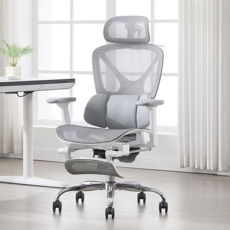 Chairus Office Chair Executive Manager Desk Chair with Adjustable Recline Ergonomic Computer Chair with Footrest for Office Workplace, White (1/5)