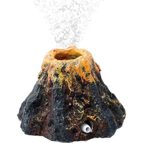 Lot de 2 décorations volcans pour aquarium, éléments décoratifs à bulles pour bac à poissons (1/5)