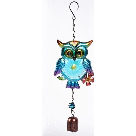 Carillons éoliens en forme de hibou – Lot de 3, en métal résistant à la corrosion, design artisanal pour jardin ou intérieur (1/4)