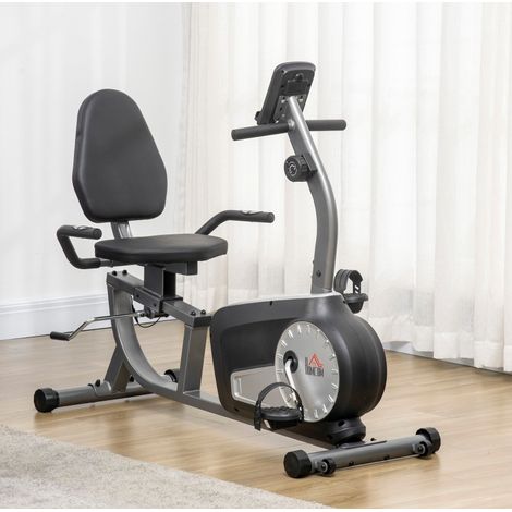 Bicicleta estática reclinada, 8 niveles, pantalla LCD, negro y gris DESVIAE (1/5)