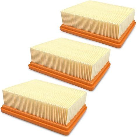 3er-Pack Ersatzfilter, flache Faltenfilter für Staubsauger, kompatibel mit Kärcher Staubsaugern WD5, WD4, MV4 und MV5 (1/4)