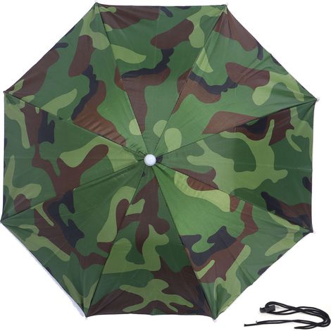 Casquette parapluie pliable imperméable portable pour pêche extérieur adulte camouflage (1/5)
