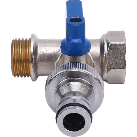 Raccord en T pour vanne à bille quart de tour, vanne d'arrêt d'angle en laiton, filetage femelle et mâle G1/2 DN15, interface NPT 3/8 pouce 15 mm (1/5)