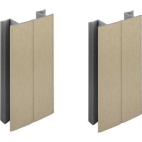 2 connettori per zoccolo da 120 mm, finitura in acciaio inox, raccordo angolare multi-angolo per cucina, connettore per gambe di mobili, profilo in plastica PVC (1/3)