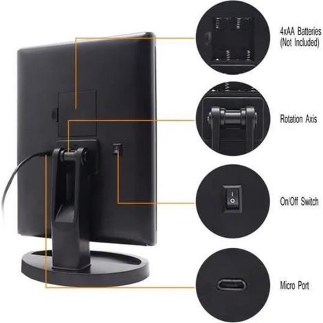Miroir de Maquillage 21 LED lumineux Miroir de Cosmétique avec Triple de Grossissant Écran Tactile, Rotation de 180 degrés Miroir de (1/4)