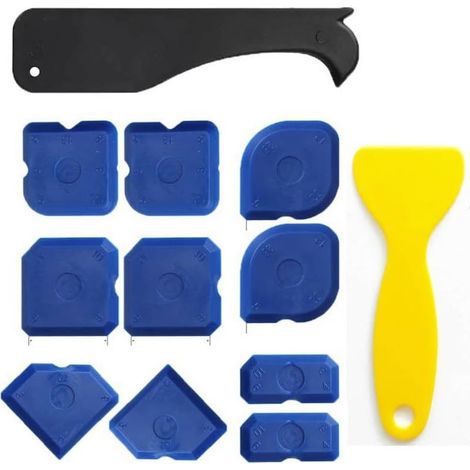 Lot de 12 pièces joint silicone, silicone, raclette silicone, lisseur joint silicone, pour le lissage des joints, grattoirs pour joints en silicone et acrylique (1/5)