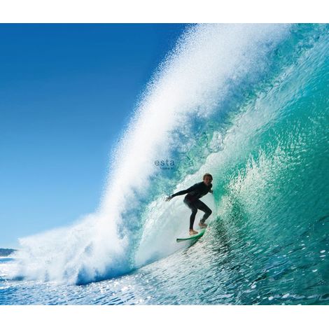 papier peint panoramique surfeur bleu et bleu canard - ESTAhome (1/5)