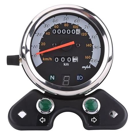 Tigrezy Digitalanzeige Motorrad Tachometer, Universal Motorrad Drehzahlmesser Dual Kilometerzähler Tachometer Tachometer Digitalanzeige