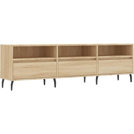 Mobile TV multimediale scaffale per televisione televisore buffet sala da pranzo soggiorno camera da letto rovere Sonoma 150 x 30 x 44,5 cm derivati del legno marrone 020027482