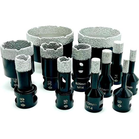 6–100 mm M14-Gewindeanschluss, vakuumgelötete Diamant-Bohrkronen, Porzellan-Fliesenbohrer, Marmor, Stein, Mauerwerk, Lochsäge(25mm)