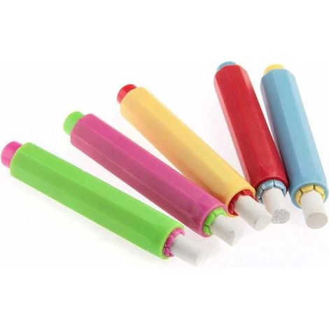 Étui de rechange en plastique réglable pour porte-craie, couleur aléatoire, lot de 5 pièces, pour école et bureau. (1/5)