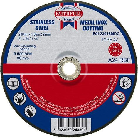 Faithfull Depressed Centre Cutting Disc 230 x 1.8mm (1/3)