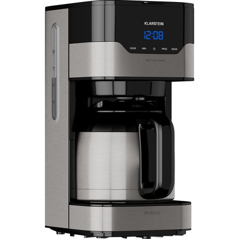 Klarstein Arabica Cafetera 800W EasyTouch Control Plateado/Negro