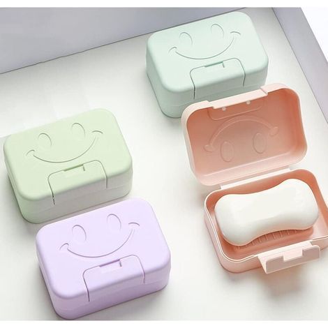 4er-Pack tragbare Reiseseifenbox mit Deckel, wasserdichter und versiegelter Seifenhalter für Zuhause, Badezimmer, Wandern, Reisen, Camping und andere Outdoor-Aktivitäten (4 Farben) (1/4)
