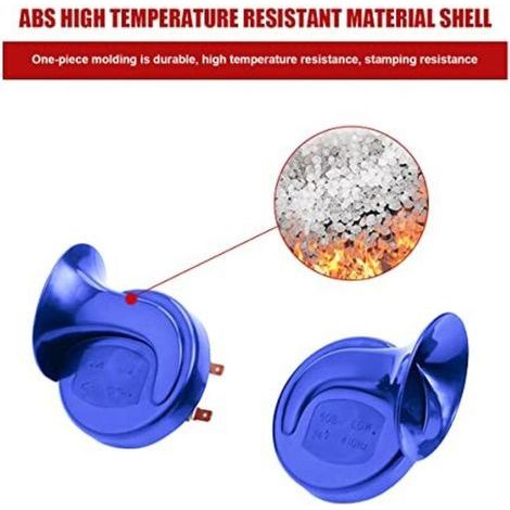 300DB Snail Air Horn, Paquet de 2 Kit de Cornes de Train Super Bruyant 12V, Universelle Imperméable d'escargot Air Corne, Corne électrique pour Motocyclette Camions Voitures Vélos(Ble (1/4)