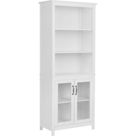 Vitrine mit Glastüren LUSBY 75 cm Weiß