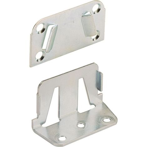 Connecteur de poutre centrale pour lits, acier galvanisé HETTICH (1/2)