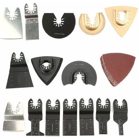 Lame Oscillante - Kit Multifonction 40 Pièces - Pour Outil Multifonction - HCS BIM Acier Inoxydable Carbure - 16 Types Différents (1/5)