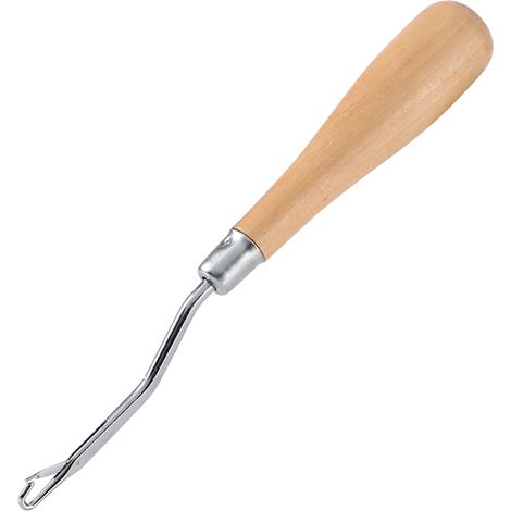 Uncinetto con manico in legno, ideale per lavori di uncinetto o extension per capelli, lungo 6,22 pollici (circa 15,8 cm). (1/5)