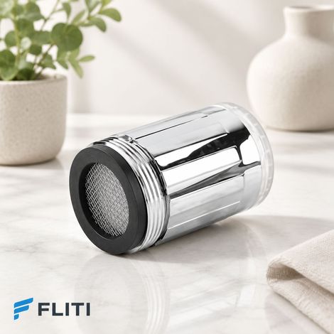 FLITI Douchette LED Couleur avec Capteur de Température, Bec de Robinet ABS Chromé avec Adaptateur Filetage Intérieur pour Cuisine et Salle de Bains (1/5)