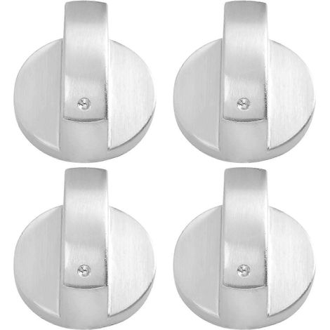 Boutons de cuisinière, bouton de four (4 pièces), adaptateurs universels argentés de 6 mm pour commandes de cuisinière à gaz, interrupteur de four. (1/5)