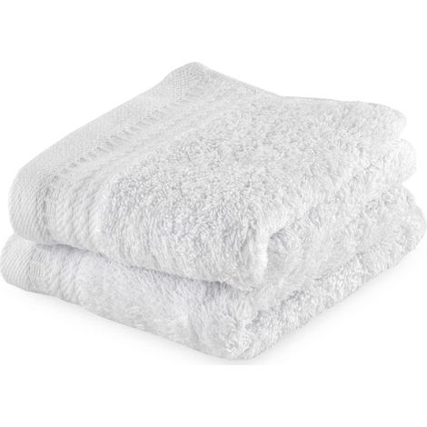 Top Towel - Set di 2 asciugamani Bidet - Asciugamani da bagno - Asciugamani piccoli - 100% cotone pettinato - 600 g/m2 - Misura 30 x 50 cm - Bianco (1/3)