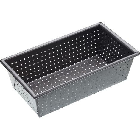 MasterClass Crusty Bake Teglia forata per pagnotte senza PTFE, PFOA e BPA, in robusto acciaio al carbonio da 1 mm, 2 lb, 21cm x 11cm x 7cm, grigio (1/5)
