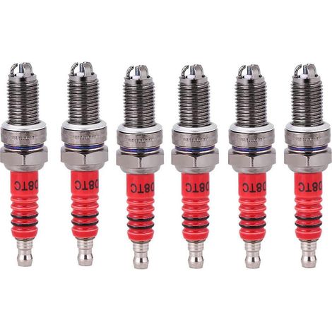 Bougies d'allumage D8TC à 6 électrodes compatibles avec les motos, scooters, VTT et quads de 125 cm3, 150 cm3, 200 cm3 et 250 cm3. (1/5)