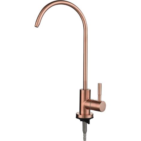 Robinet de cuisine pivotant en acier inoxydable 304, finition or rose (1/4)