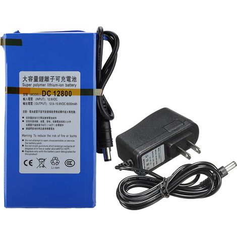 Alimentation bloc secteur US 110-240V pour batterie lithium polymère DC 12800, grande capacité 8000mAh (1/5)