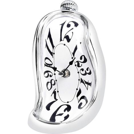 Horloge murale inspirée de l'art, décoration effet fondu, cadeau créatif pour décorer une étagère, un bureau ou une table. (1/5)